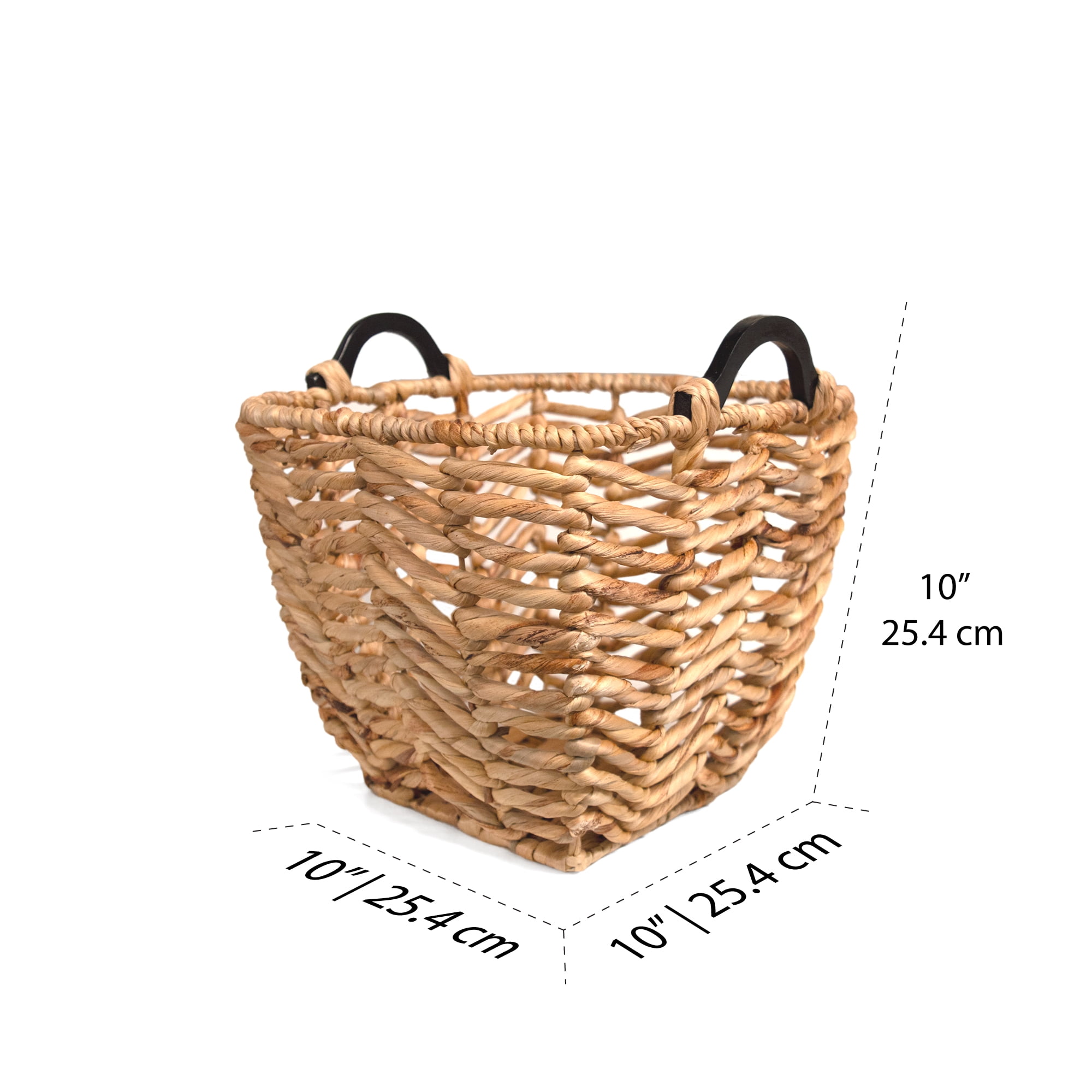Mainstays Natural Brown Seagrass Storage Basket with Wooden Handles