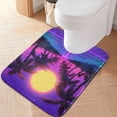 thumbnail image 2 of Yayeee Bath Rugs for Bathroom Floor Set of 2 Non Slip Fluffy Soft Absorbent Mat, Purple Neon Road, 2 of 7