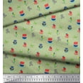 thumbnail image 2 of Soimoi Beige Georgette Viscose Fabric Octopus & Sailboat Geometric Print Fabric by Yard 42 Inch Wide, 2 of 3