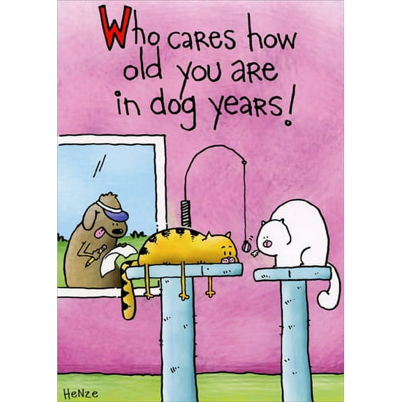 Oatmeal Studios Dog Years Funny Birthday Card