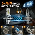 thumbnail image 4 of HMCYCI H4 LED Headlight Bulb Motorcycle, 9003 HB2 LED Light 6500K White for High and Low Hi/Lo Beam DOUBLE-SIDED 24 WICKS, Pack of 1, 4 of 9