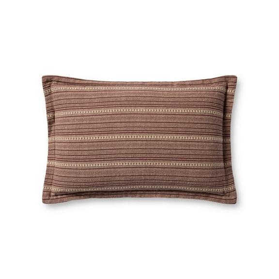 Chris Loves Julia x Loloi Howie Wine / Natural 13'' x 21'' Decorative Pillow