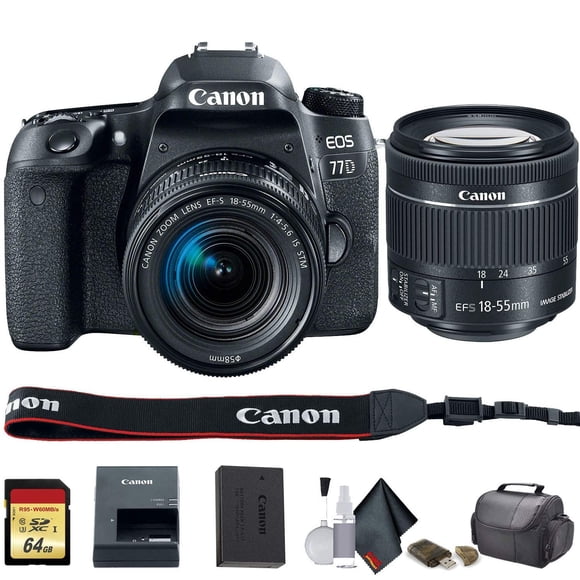 Canon EOS 77D DSLR Camera with 18-55mm Lens (Intl Model) - Starter Bundle