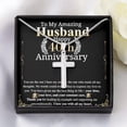 thumbnail image 2 of Cross Necklace On Fourtyeth Anniversary For Husband from wife , keepsake gift with Personalized Message Card, 2 of 4