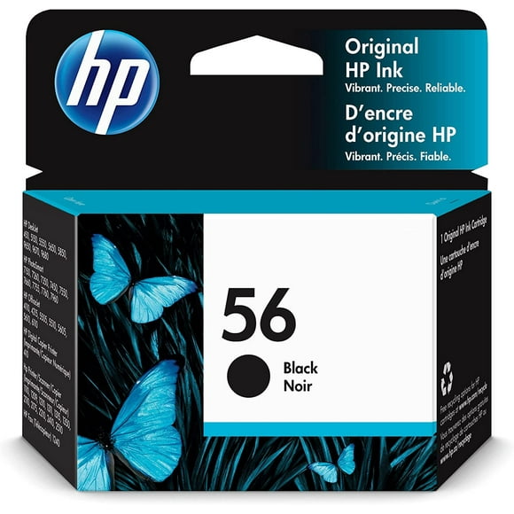 HP 56 Black Ink Cartridge | Works with HP DeskJet 450, 5000, 9600; PhotoSmart 7000; OfficeJet 4000, 5000, 6110; Digital