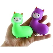 2 Cute Alpaca Llama Doh Stress Stretch Ball - Moldable Pinch Poke Sensory Fidget Toy Doughy (Random Colors)