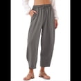 thumbnail image 2 of Pantalones Casuales Holgados, Rectos, de Algodón y , Color Gris, Talla M, 2 of 5