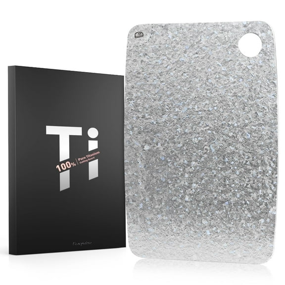 100% Pure Titanium Cutting Board – EPA-Certified Cutting Board, Double-Sided Pure Titanium Cutting Board for Kitchen and Outdoor Cooking (12"x8")