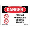 thumbnail image 1 of SignMission OS-DS-D-35-L-1541 OSHA Danger Sign - Propane No Smoking or Open Flames, 1 of 1