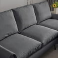 81" Modern LShaped Sofa Couch with Reversible Chaise Lounge Dark