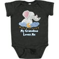 thumbnail image 3 of Inktastic My Grandma Loves Me Cute Elephants Clouds Moon and Stars Boys or Girls Baby Bodysuit, 3 of 5