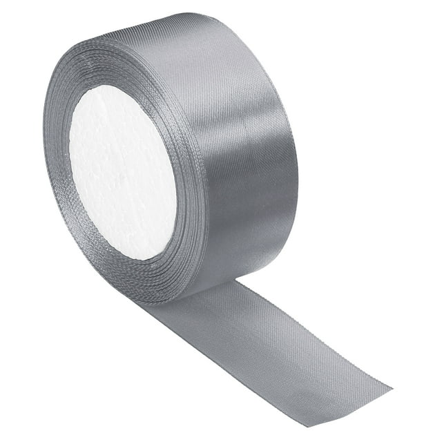Unique Bargains Ruban en Satin de 1,5 Pouces de Large, 24 Yards, Rouleau d'Artisanat à un Seul Côté, Décoration, Gris