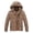 Khaki, variant on Men's Winter Jacket Cotton Jackets Fleece Lined Thick Work Warm Cargo Coats with Hooded Black XL