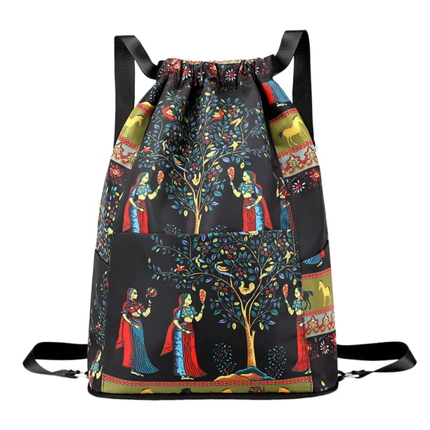 Mochila de deporte plegable con cordón de gran capacidad para separar lo seco de lo mojado.