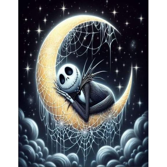 Diamond Painting Kits for Adults, Jack and Sally 5D DIY Diamond Art Kits Full Drill Diamond Dots for Gift Wall Decor and Relaxation Gem Arts 12x16 inch