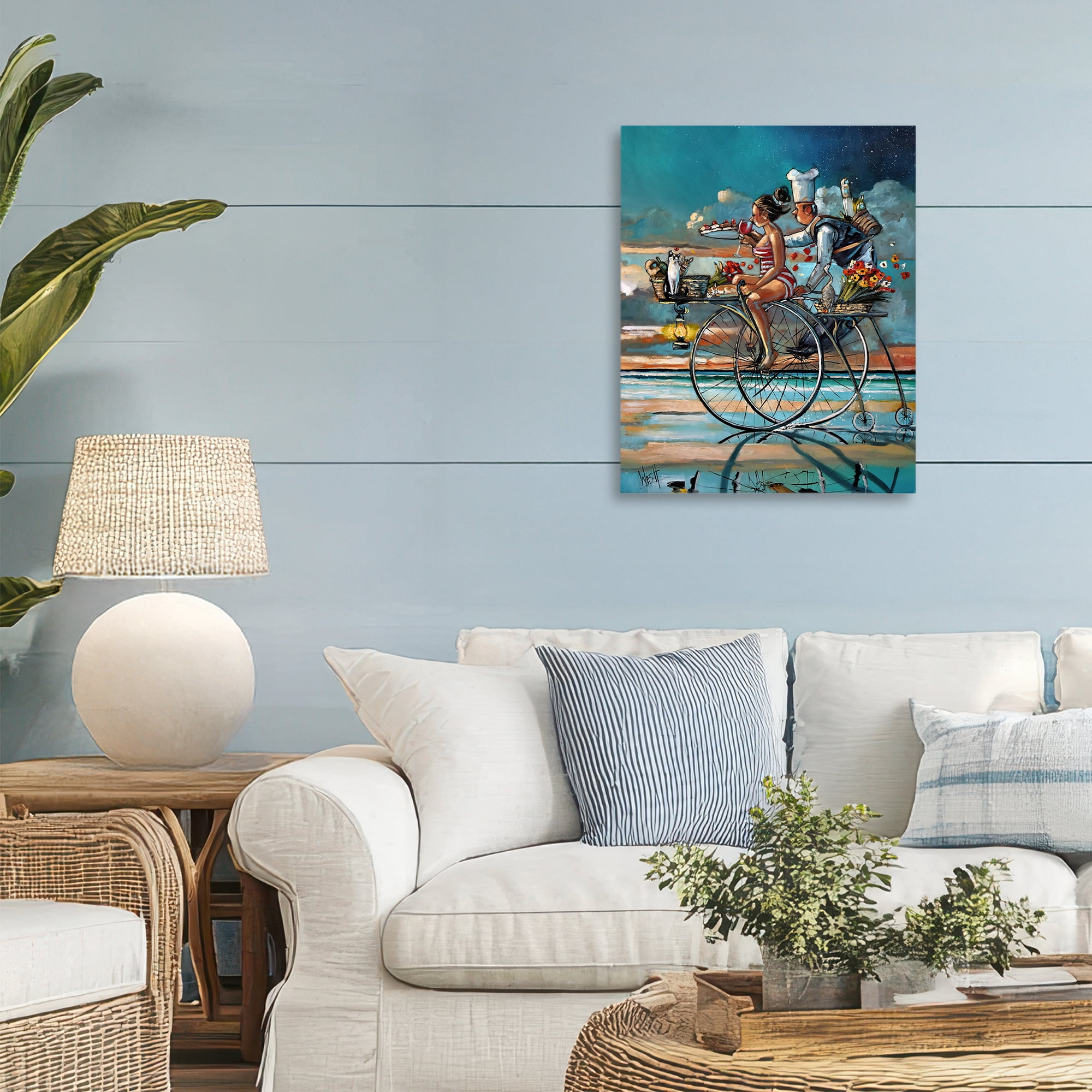 Stupell Industries Zaan's Dream Seaside Bicycle Ride Canvas Wall Art, design by Ronald West