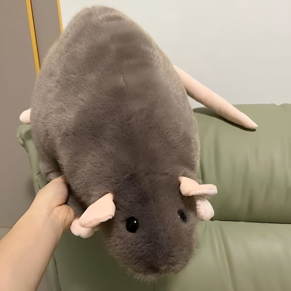 BESTSKY Jumbo Rat Plush Pillow (17.72 in) - Soft & Cute Stuffed Animal Pillow, Adorable Rat Cuddle Pillow for Bed, Sofa, Room Decor (Brown)