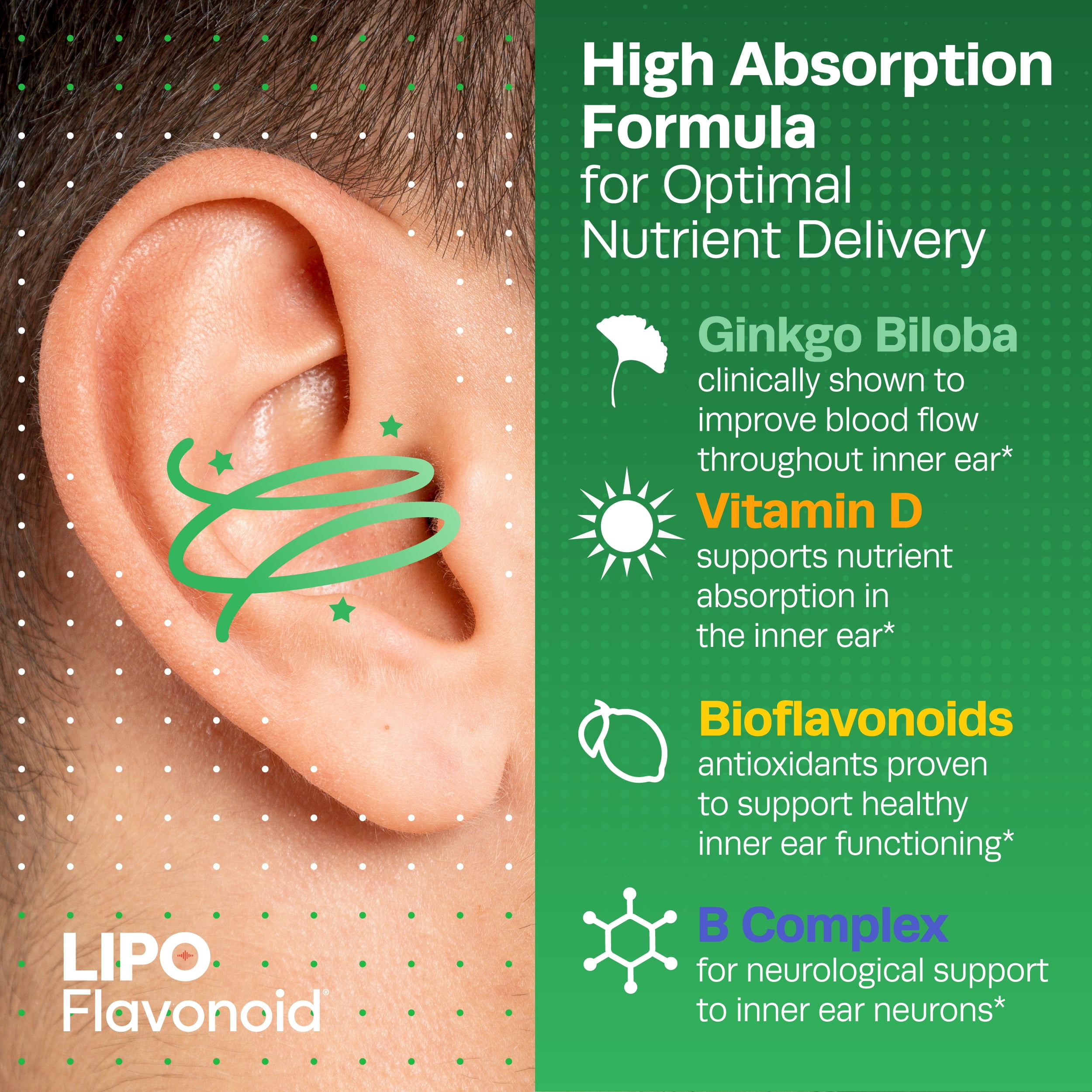 (3 pack) Lipo-Flavonoid Advanced Balance Support with Vitamin D3 for Vertigo Like Symptoms, Dizziness & Spinning, 30 Caplets