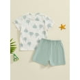 thumbnail image 6 of Aojekbee Little Boys Summer Shorts Sets Short Sleeve Tree Print Tops and Drawstring Shorts Sets, 6 of 10