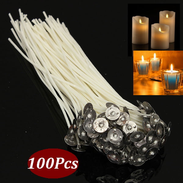 Yosoo 100Pcs 20cm/7.8inch Candle Waxed Wicks Candle Making Set Pre Waxed Wicks with Sustainer Natural Cotton Core Low Smoke DIY 20cm/7.8inch 