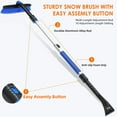 thumbnail image 4 of Snow Brush and Extendable 47.2" Ice Scraper, Snow Broom with 360° Pivoting Head and Foam Grip for Car, Blue, 4 of 7