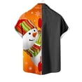 thumbnail image 4 of Mens Manga Corta Botón Abajo Camisas, Navidad Impreso Turndown Cuello Blusa, Top de Moda Casual, 4 of 4