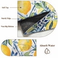 thumbnail image 6 of 2x3 Ft Entryway Area Rug, Lemon Fruit Kitchen Rug Runner Washable Floor Mat, Spring Plants Abstract Blue Leaves Non Slip Indoor Door Mat Throw Carpet for Bathroom Living Room Bedroom, 6 of 8