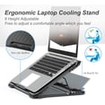 thumbnail image 3 of Laptop Cooling Pad with 6 Fans, for Fan 13-15.6 Inch, Cooler Stand Height Adjustable, Notebook Two USB Port, 3 of 4