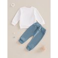 thumbnail image 5 of YASUTNKS Toddler Boys 1st Birthday Outfits Letter Print Long Sleeve Sweatshirts Long Pants 2Pcs Fall Clothes Set, 5 of 9