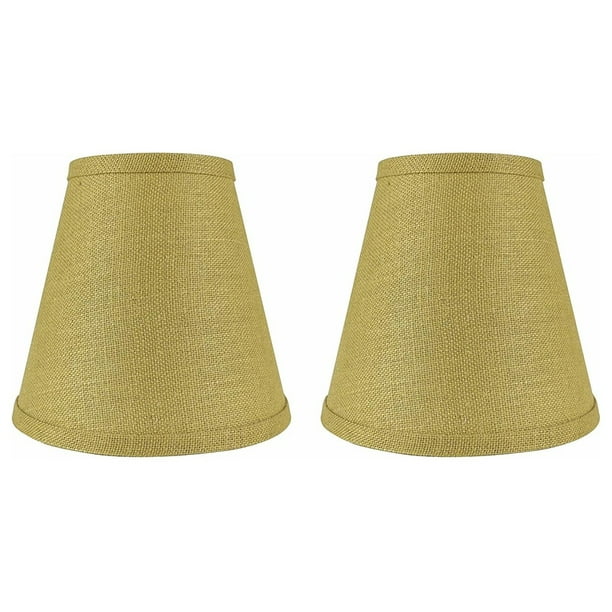 Urbanest Burlap Empire Lamp Shade 5x9x8.5", Mustard Yellow, Set of 2