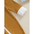 thumbnail image 3 of ZAXARRA Body Bébé Contraste Couleur Col Rond Côtelé Fermeture Éclair Grenouillère Manches Longues pour Bébé Garçon Fille Combinaison Automne, 3 of 7