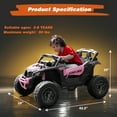 thumbnail image 4 of Kerry Yoo SU5 Kids UTV, 24V 4WD Powered Ride on Electric Car for Toddler, with Remote Control, Bluetooth Music-Pink, 4 of 7