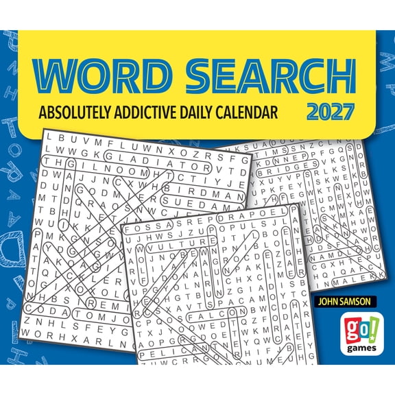 Word Search | 2027 6x5" Desktop Box Calendar | New Page Every Day | Cal Ink