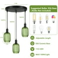 thumbnail image 5 of SparkGlowy 59in Glass Chandelier Pendant Lights for Kitchen Island Dining Room Modern Light Fixture Chandeliers Green, 5 of 9