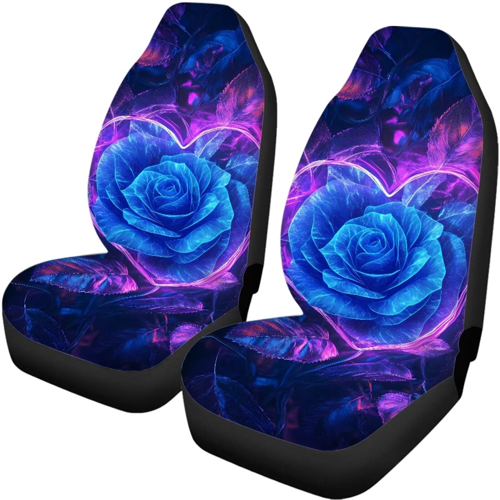 Pzuqiu Blue Roses Automotive Seat Covers Lightweight Vehicle Cushion Protectors Interior Accessories Easy to Install Polyester Car Seat Protectors Universal Fit Most Cars Sedans Trucks