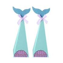 FRCOLOR 20pcs New Mermaid Candy Box Wedding Birthday Party Decorations Supplies Kids Favor Paper Gift Sweet Case