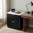 thumbnail image 2 of Furniture of America Zerik Modern Wood 2-Drawer Nightstand, Black, 2 of 17