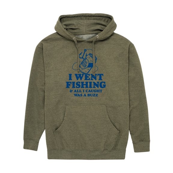 Instant Message - Went Fishing Caught A Buzz - Men's Pullover Hooded Fleece Sweatshirt