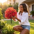 thumbnail image 2 of Dtchengua 2 Pack Artificial Topiary Ball Trees With Light for Outdoor, UV Resistant Fake Plants Shrubs Bushes,Realistic Faux Flowers Greenery Spring Deko for Front Porch,Garden,Yard,Patio(Hot Pink), 2 of 6