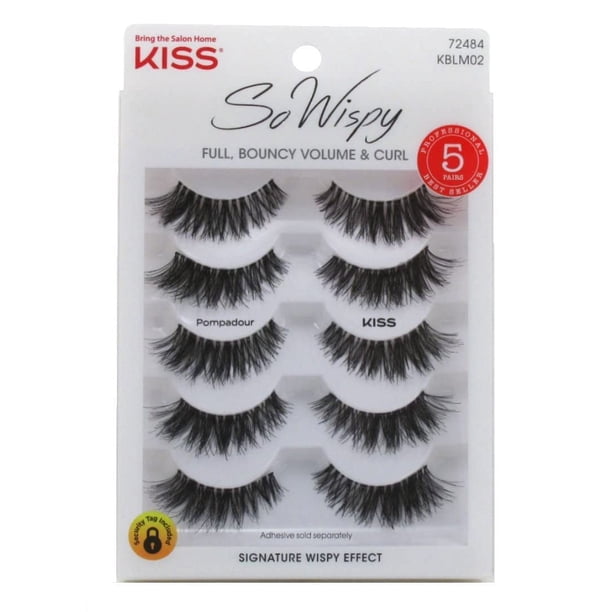 Pestañas Postizas KISS So Wispy Pompadour 5 Pares (Paquete de 3)