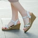 thumbnail image 1 of Sandalias de verano con tacón de cuña para mujer, tacones altos, boca de pez, hebilla de Metal, para mujer Wmkox8yii nm10483, 1 of 6