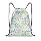 thumbnail image 1 of Fotbe Honey Bees And Flowers Bolsa Mochila con Cordón Estampada, Bolsa de Gimnasio Deportiva, Bolsa Cinch, Bolsa con Cordón para Hombres y Mujeres-Small, 1 of 6