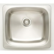 20 in. Rectangle CSA Approved 18 Gauge Chrome Laundry Sink, Stainless Steel Finish