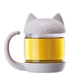 thumbnail image 2 of Taza de té de cristal con forma de gato, regalo de cumpleaños y Navidad, 2 of 7