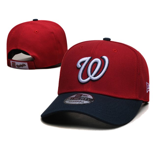 Washington Nationals Red and Navy Blue Adjustable Unisex Hat With Eye - Catching Team "W" Logo