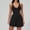 Black, variant on PISONIC Deep V-Neck Tennis Dress with Built in Shorts and Bra Athletic Dress for Women Summer Golf Workout Dress with Pockets
