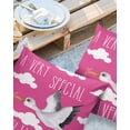 thumbnail image 2 of Pack of 2 Outdoor Pillow Covers, White Stork A Special Delivery Pink Waterproof Square Throw Pillowcase Cushion Decorative Pillow Covers for Couch Patio Tent, 16x16 in, 2 of 6