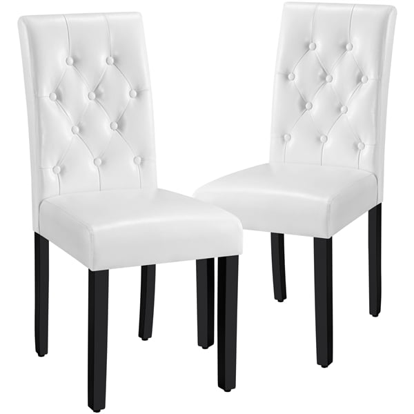 Alden Design Dining Chair, Set of 2, White