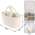 thumbnail image 3 of Baby Diaper Caddy Organizer for Girl Boy Cotton Rope Nursery Storage Bin Basket Portable Holder Tote Bag for Changing Table Car Travel Baby Shower Gifts Newborn Essentials Registry Must Haves White, 3 of 5
