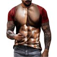 thumbnail image 2 of ALLLIST Crew Neck Summer Tops for Men 2024 Short Sleeve Red Muscle Gift T-Shirts Loose Printed Graphic Mens T-Shirts, 2 of 6